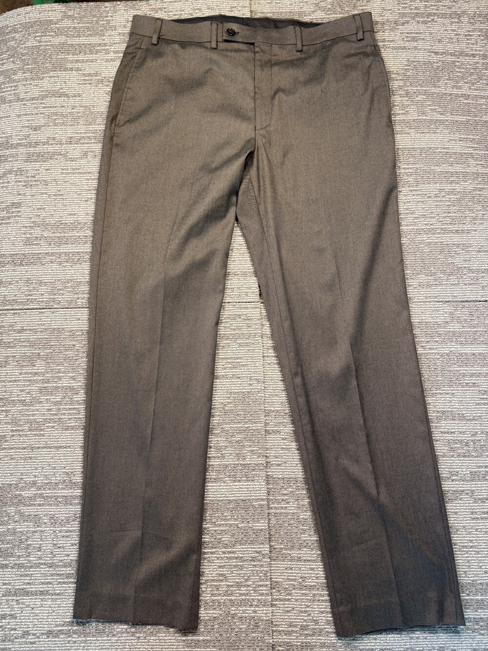 Lauren Dress Pants Mens 37x33 Gray Classic Fit Flat Front Straight Leg Business